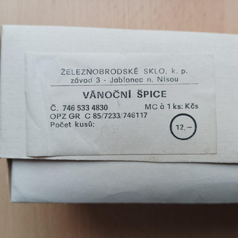 Retro vintage vánoční špice + ozdoba - Železnobrodské sklo - 5