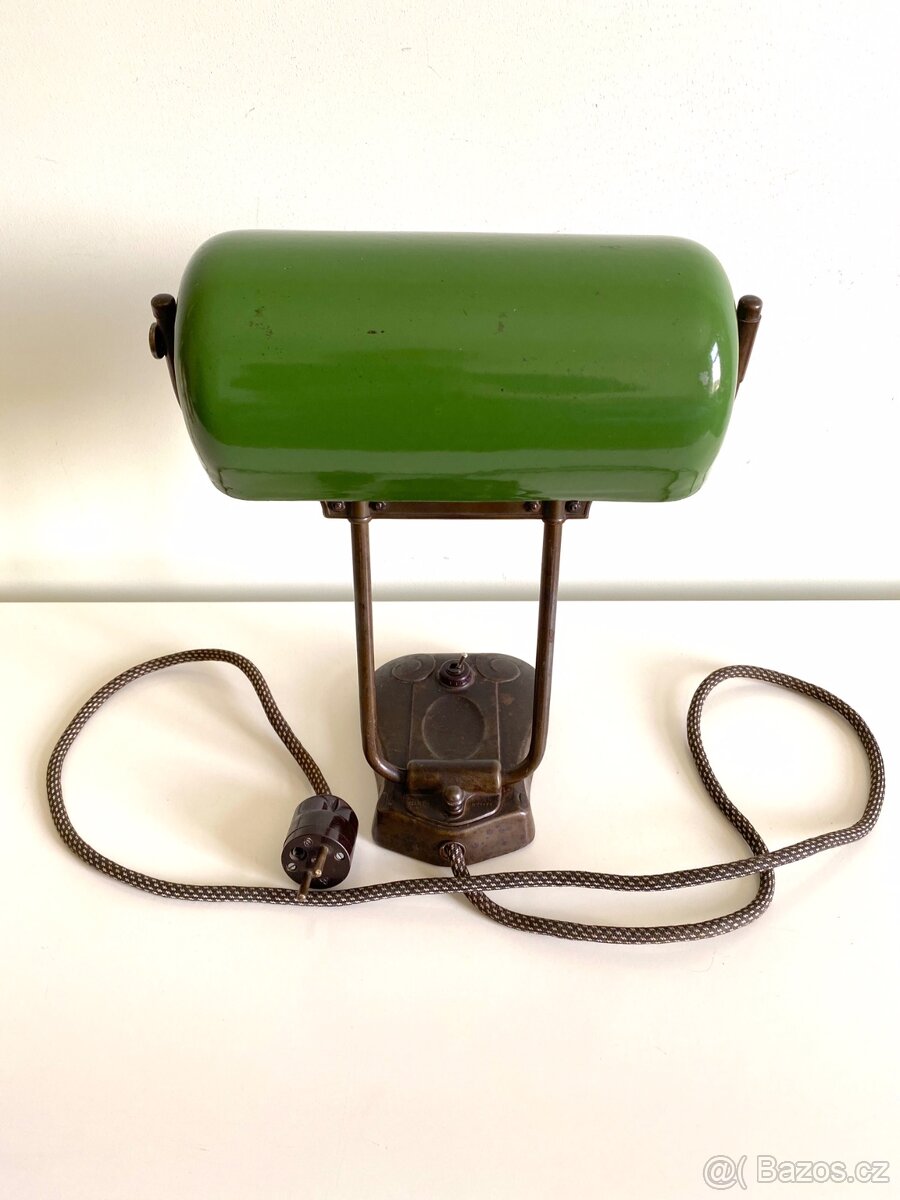 Starožitná stolní lampa bankéřka, DRGM, Německo - 5