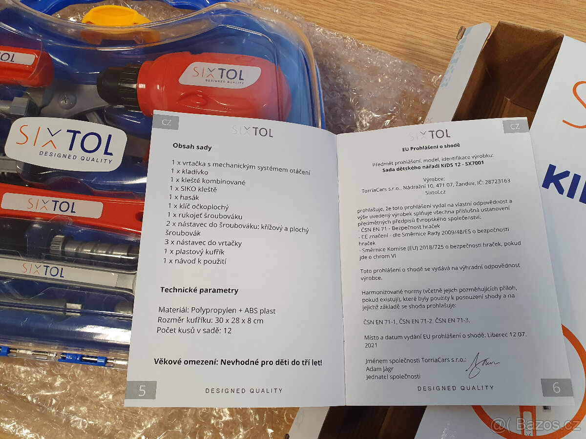 Sada dětského nářadí kufřík SIXTOL set Kids 12 NOVÉ vrtačka - 5