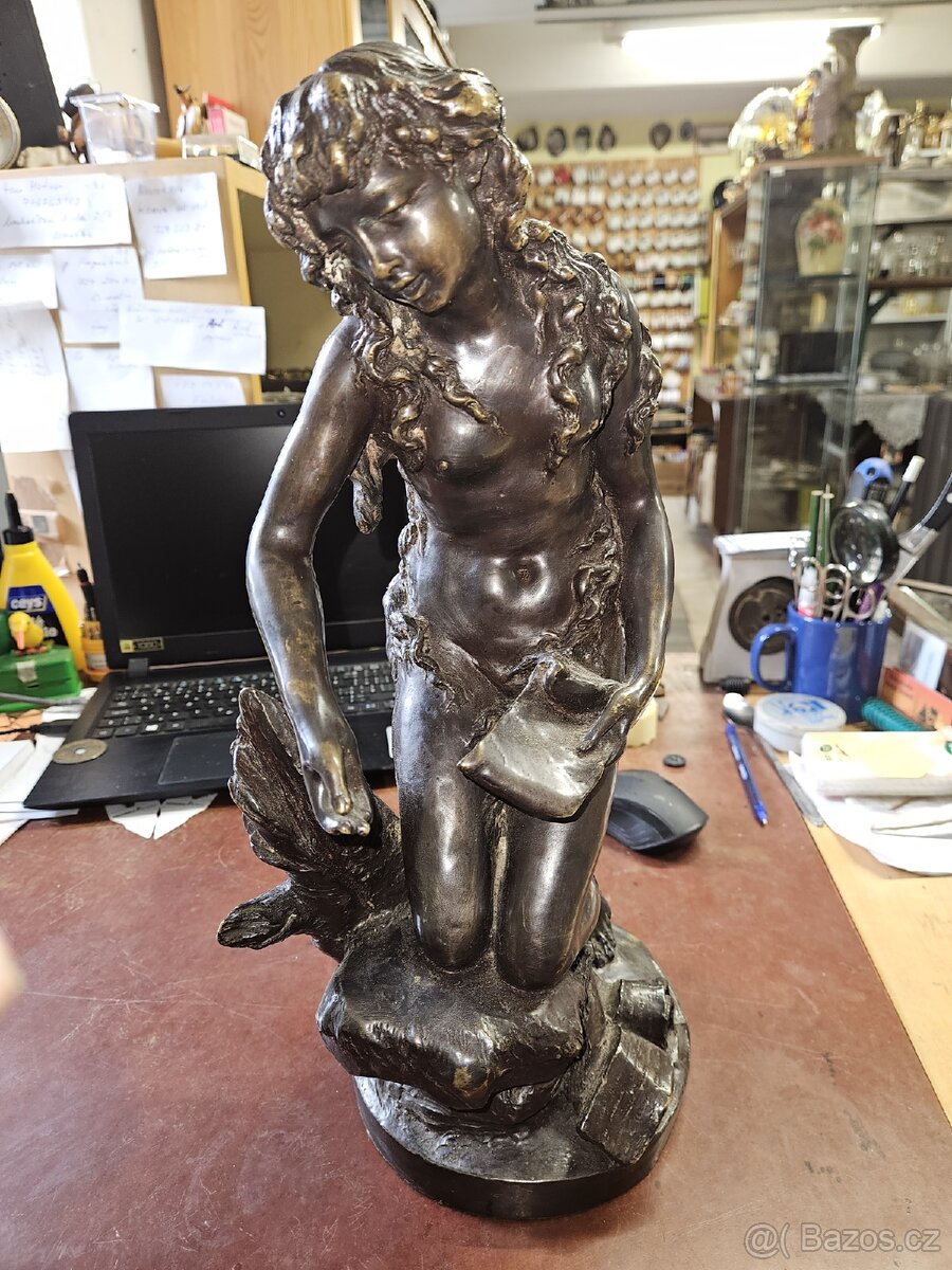 Velká masivní bronzová socha – signováno CLODION - 5