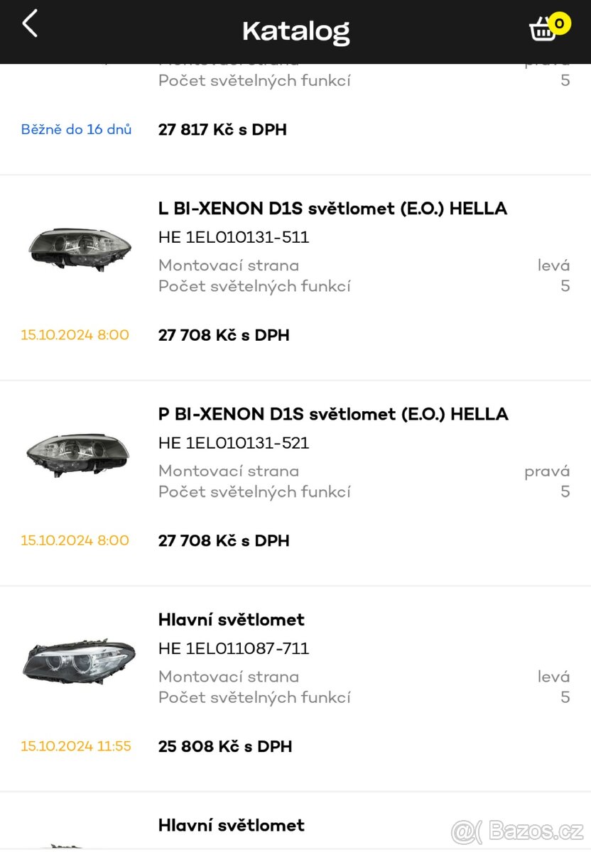 BMW F10 PŘEDNÍ SVĚTLA NOVÉ HELLA BI-XENON - 5