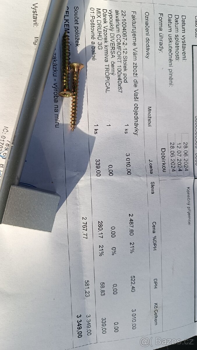 NOVÝ originální černý akvarijní stolek 100 x 40 x 67 cm - 5