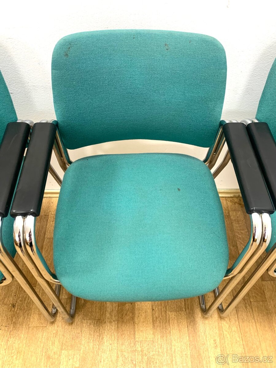 Retro židle / křesílka 80. léta chrom - 5