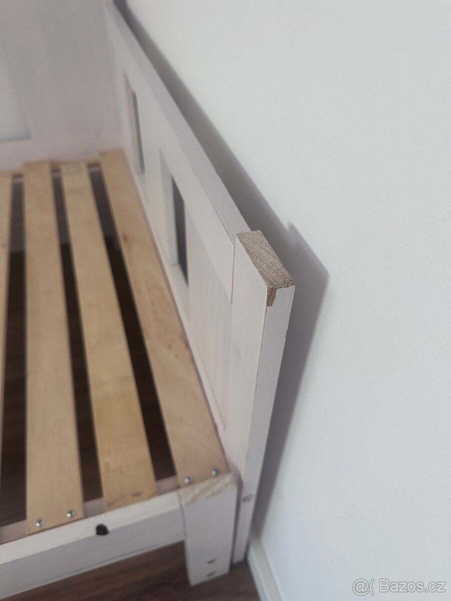 Skládací dřevěná postel 200x160/200x80cm - masivní borovice - 5