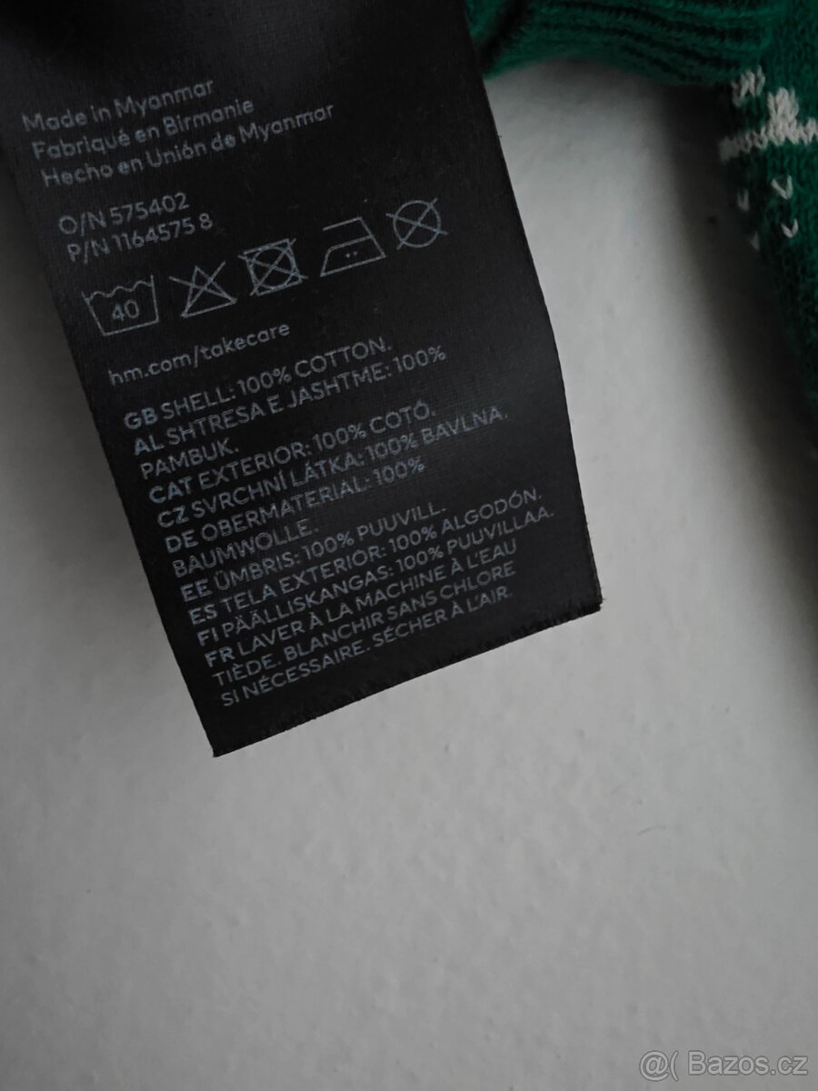 Zelený vánoční svetr H&M, 122/128 cm - 5