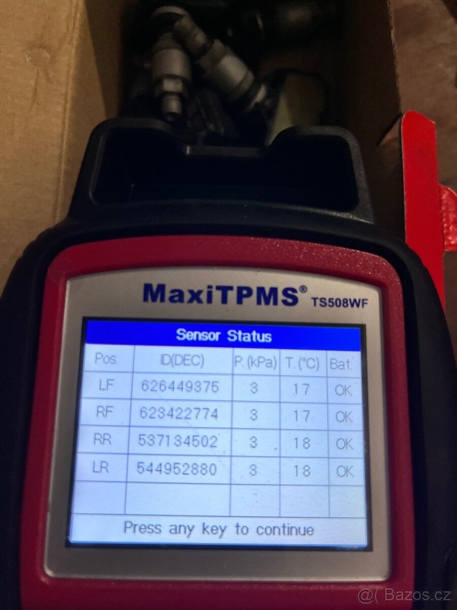 Senzory tlaku - TPMS - originál - 433Mhz - OTESTOVANÉ