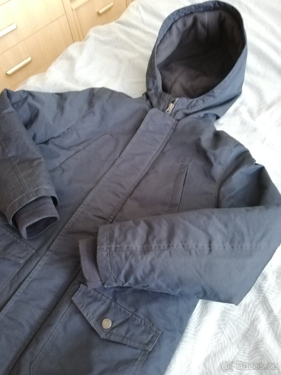 zimní chlapecká tm. modrá bunda 12/13 let - 5