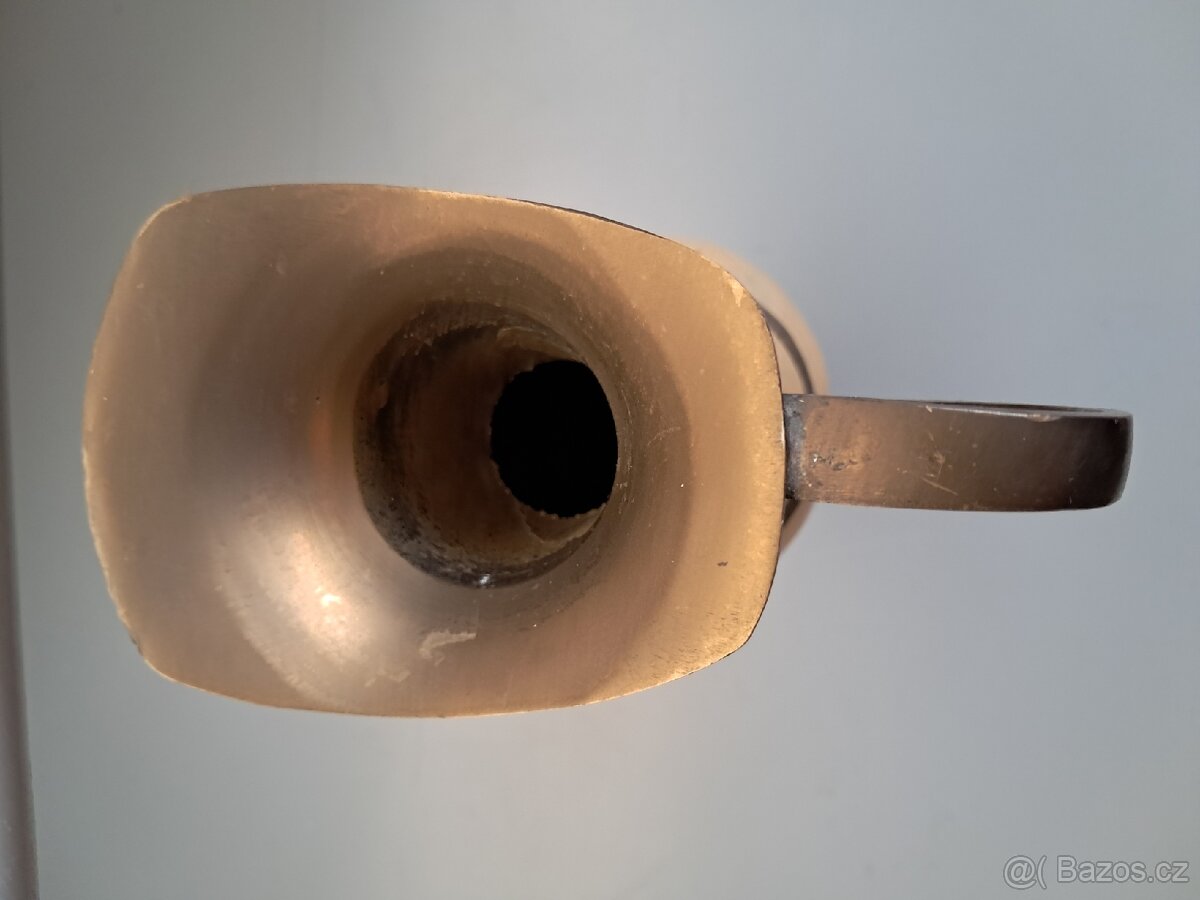 Váza mosazná.Ručně malovaná. - 5