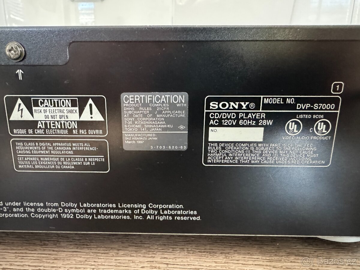 Predám CD, DVD prehrávač Sony DVP-S7000 - 5
