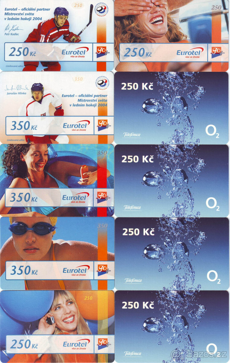 Staré dobíjecí kupóny na mobilní telefon, celkem 96 kusů - 5