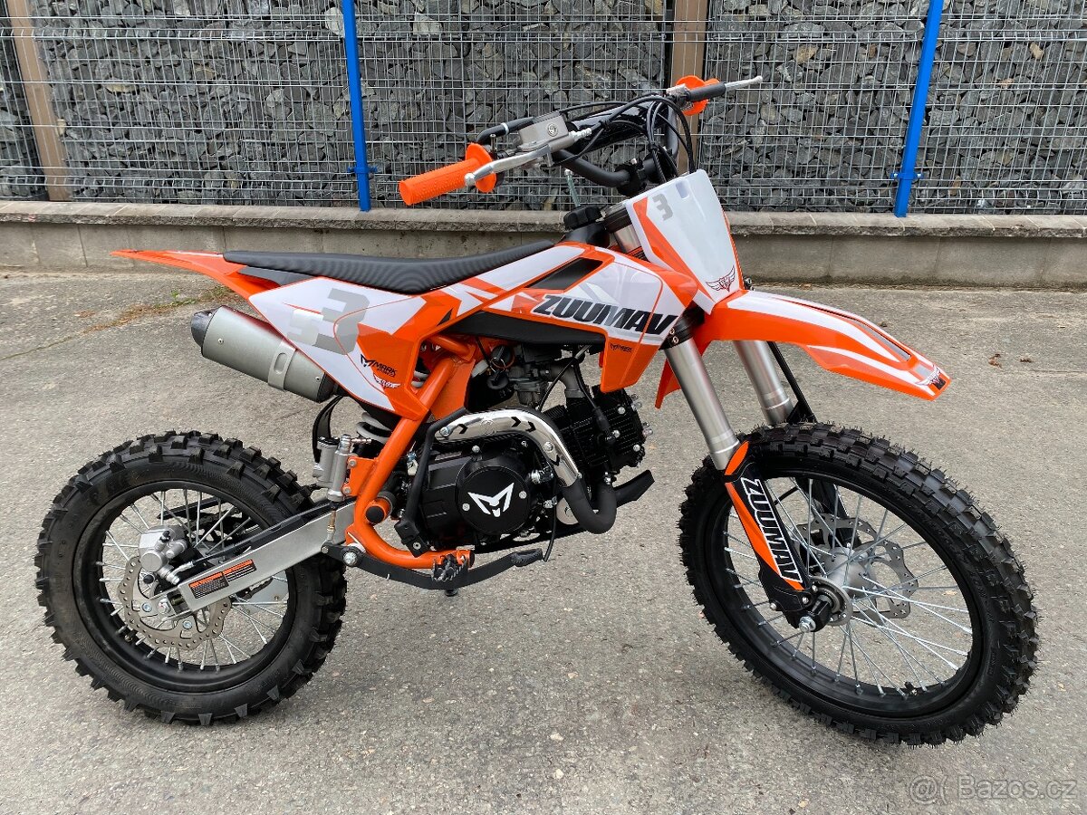 Pitbike Zuumav S3 125cc 14/12 (poloautomat) - oranžová
