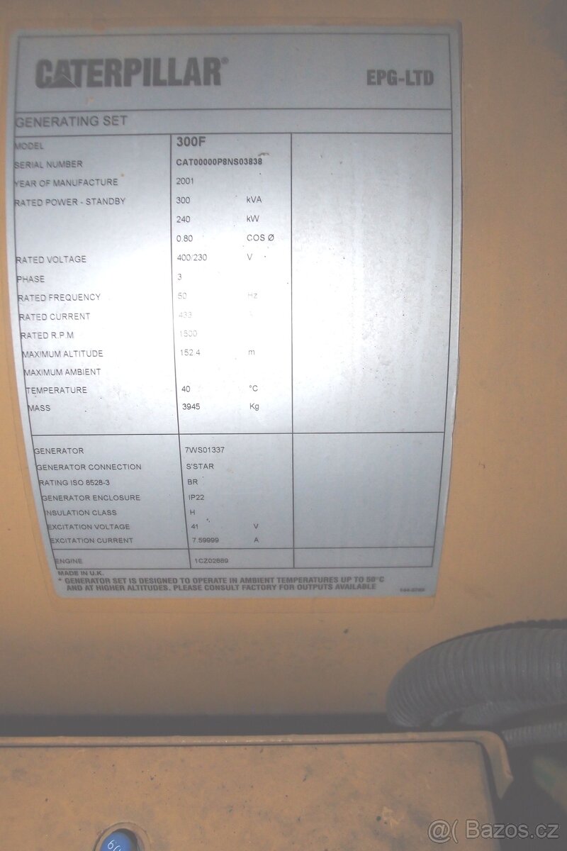 ELEKTROCENTRÁLA CATERPILLAR - CAT 300 F - 300 kVA - 5