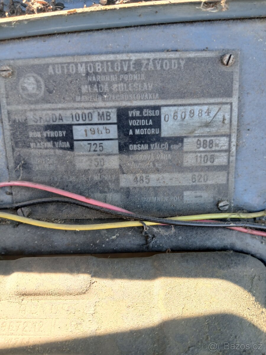 Prodám Škoda 1000 mb žábrovka - 5