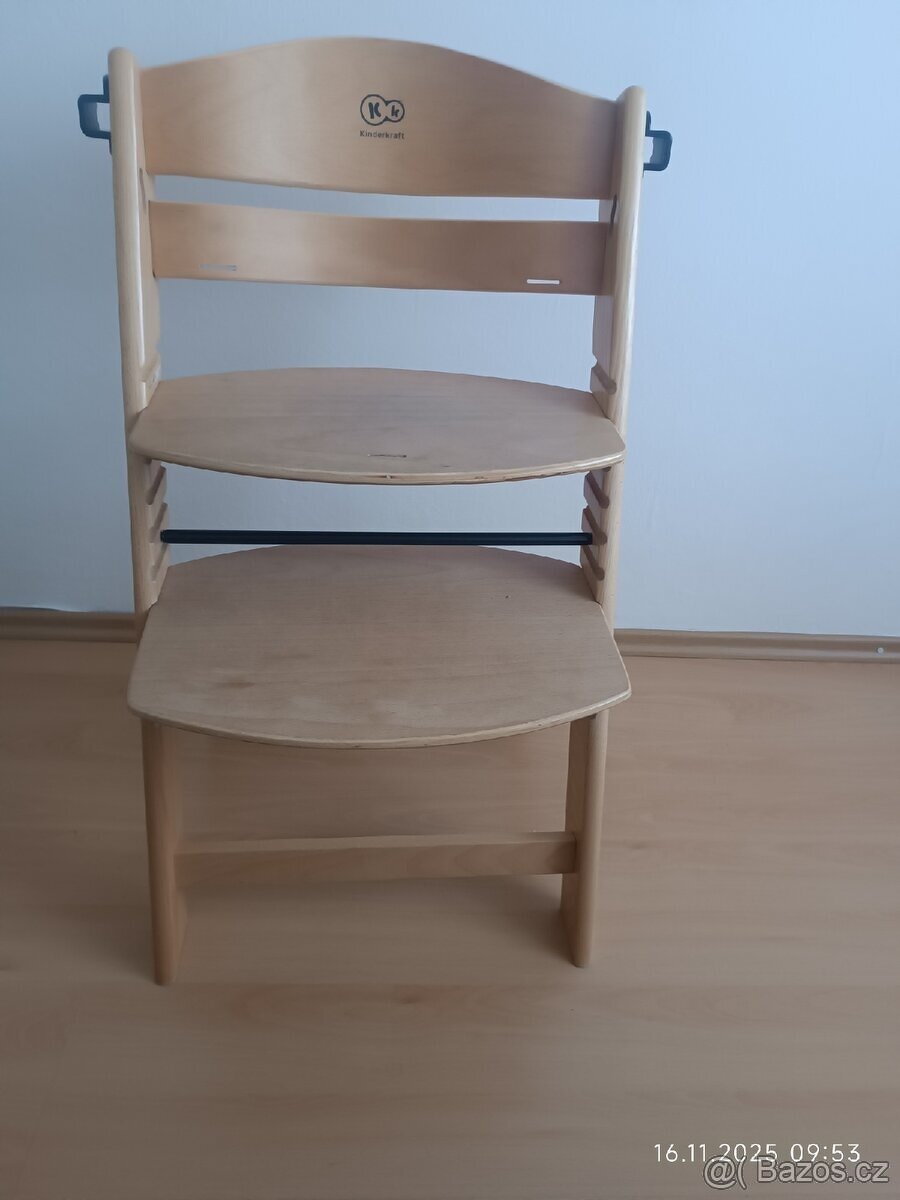 Dětská jídelní židlička Kinderkraft enock wooden buk - 5