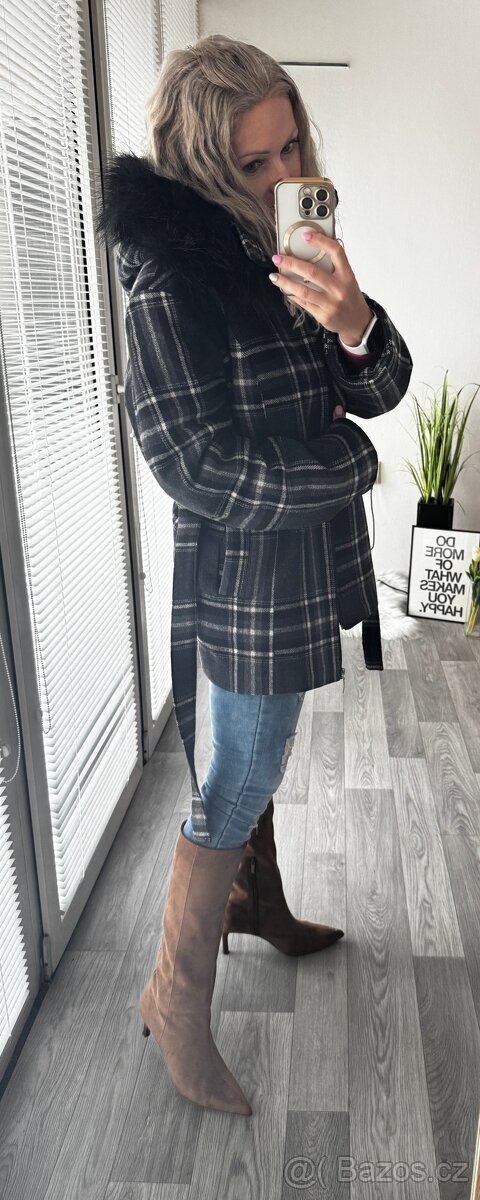 Kašmírový káro kabátek - 5