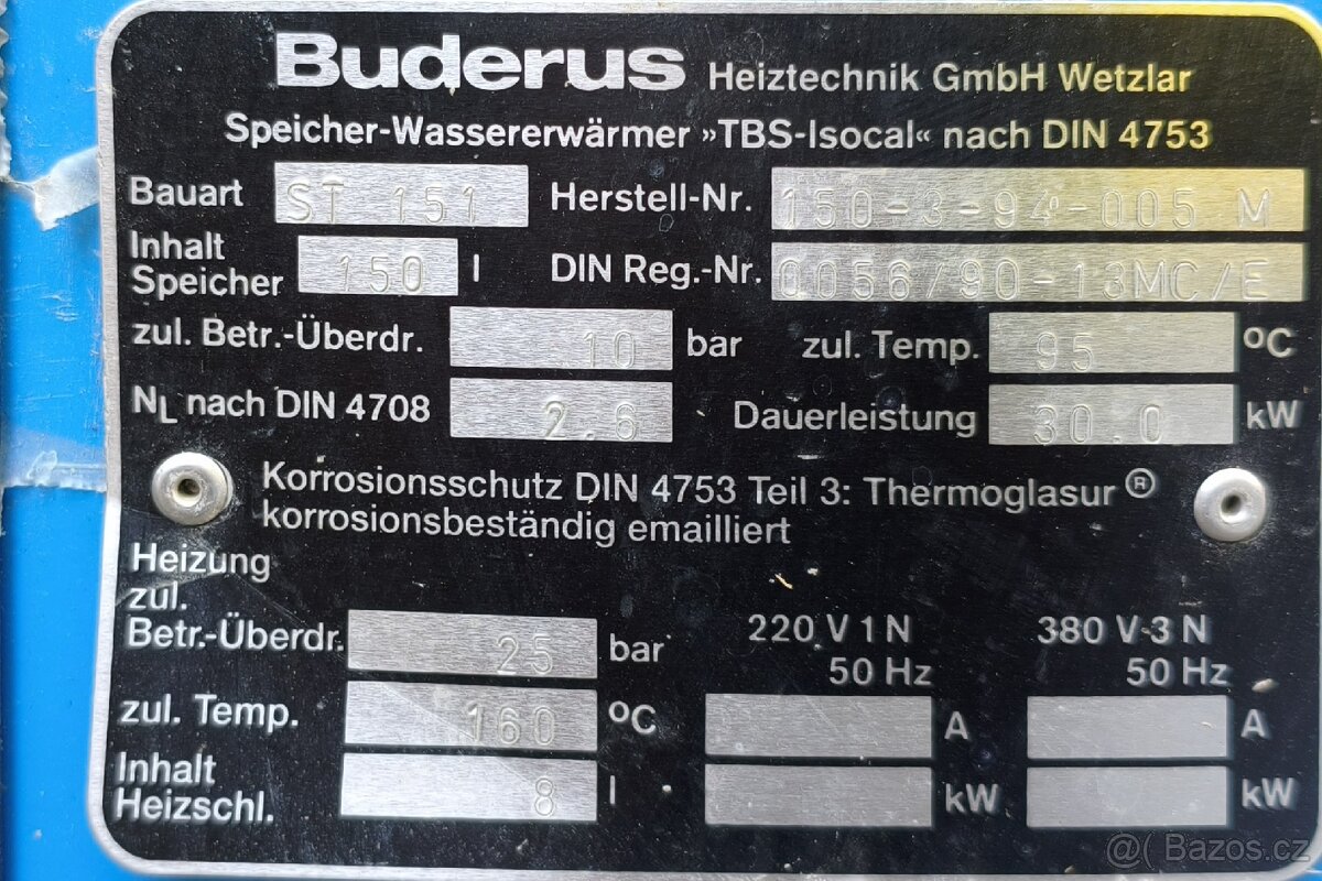 Nepřímotopný zásobník Buderus ST 151 (150 l) - 5