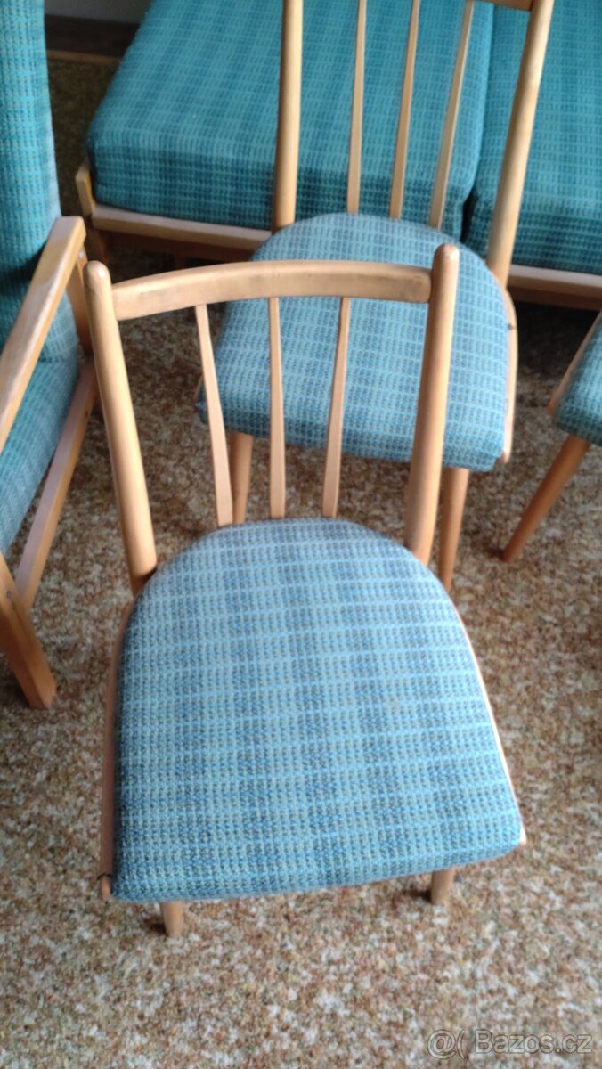 Retro sedací souprava Jitona 60. léta - gauč, křesla, židle - 5