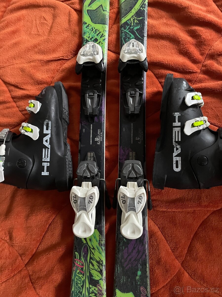 Univerzální lyže Nordica 130 cm +lyžáky Head 36-37 - 5