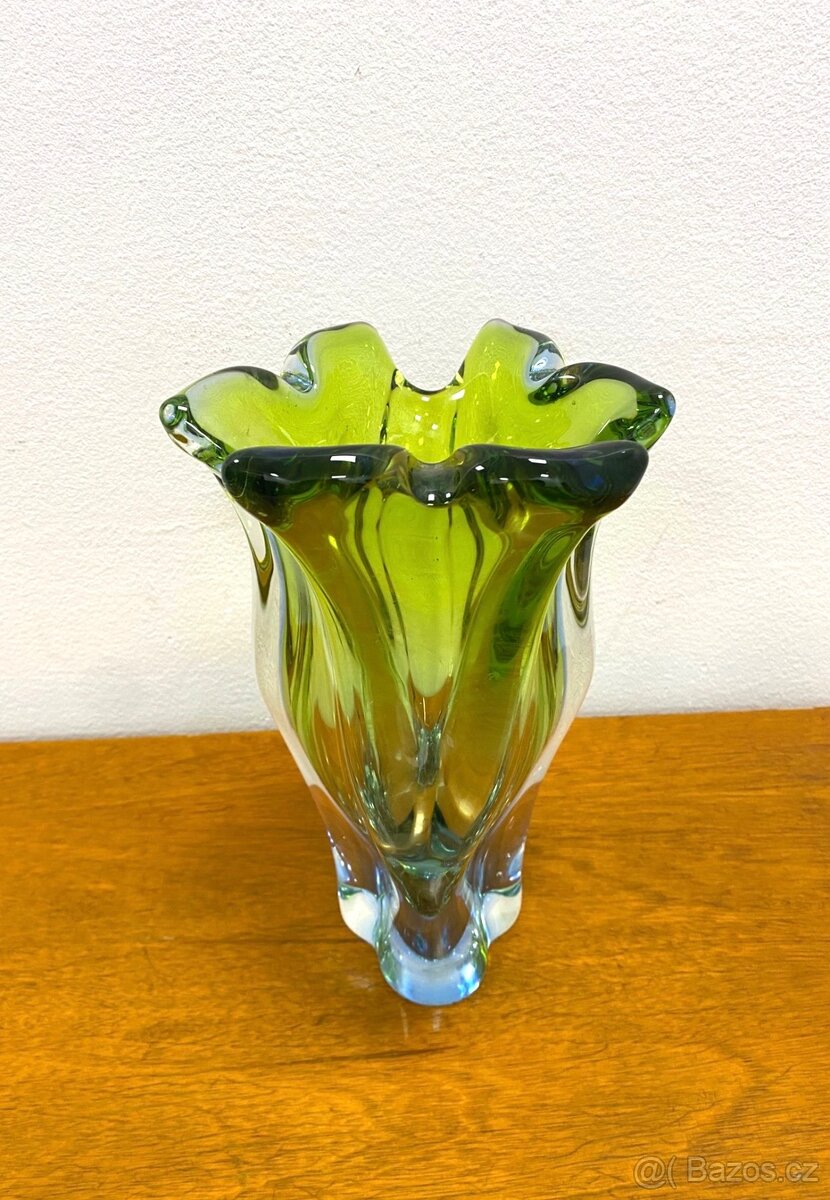 Retro váza hutní sklo 60. léta - 5