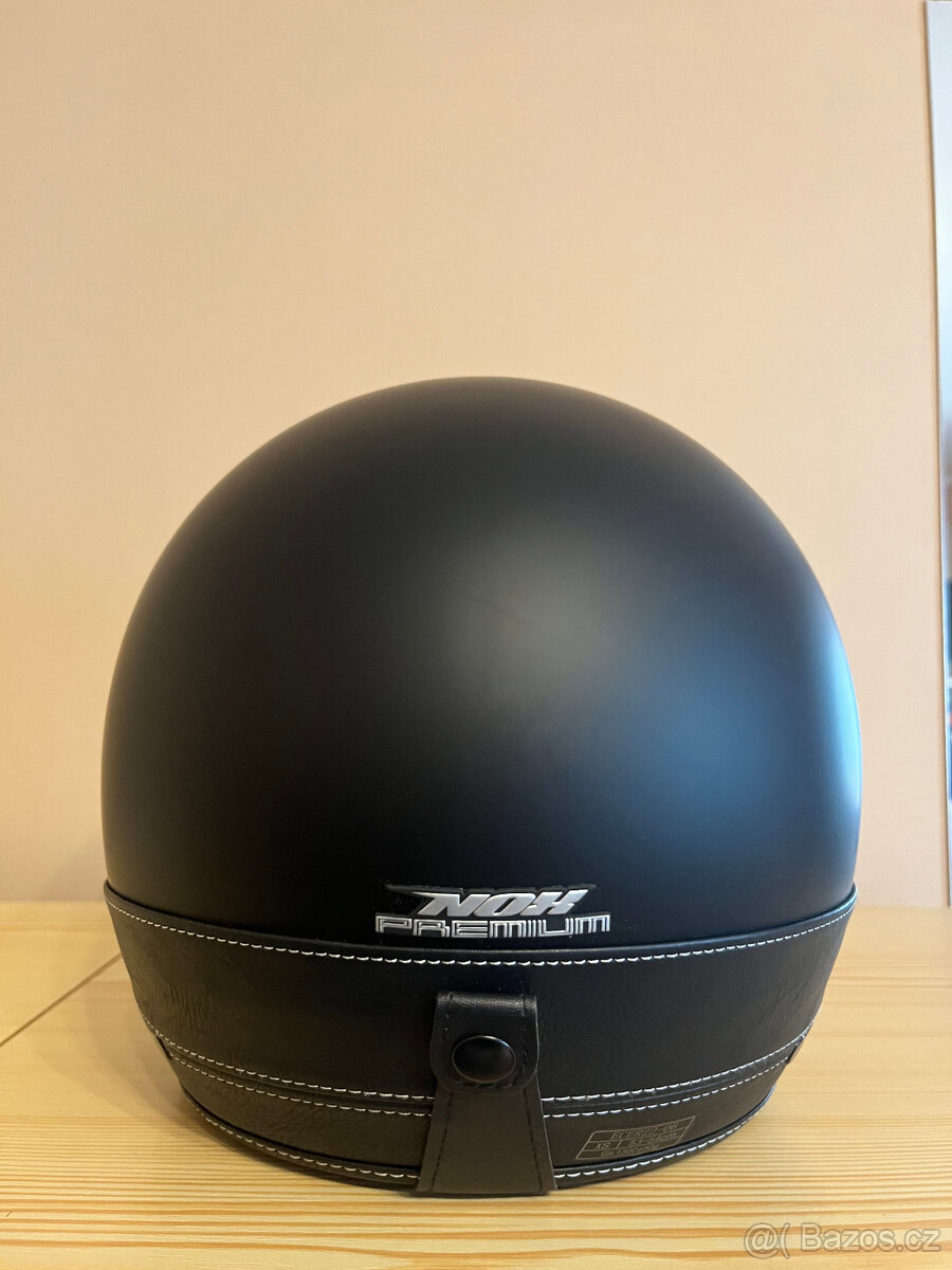 Helma na motorku NOX PREMIUM Heritage černá matná/kůže - 5