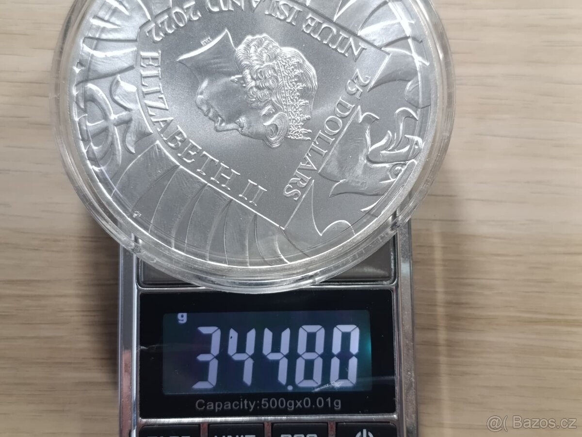 Stříbrná 10 oz investiční mince Český lev 2022 stand, 311gr. - 5