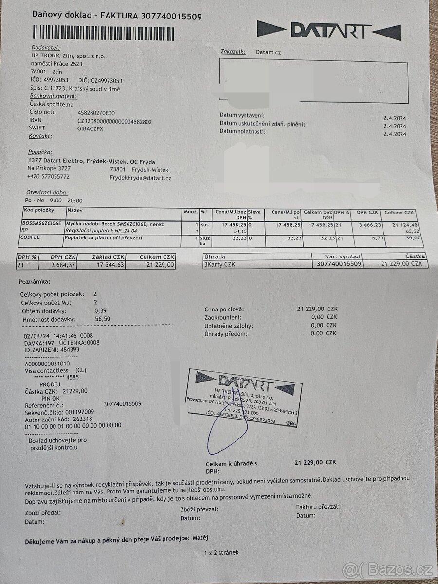 BOSCH SMS6ZCI06E v záruce, šířka 60cm - 5