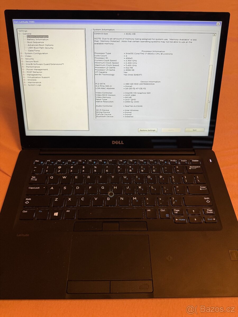 Dell Latitude 7480 – i7/ 16GB RAM / SSD 480GB / dotykový - 5