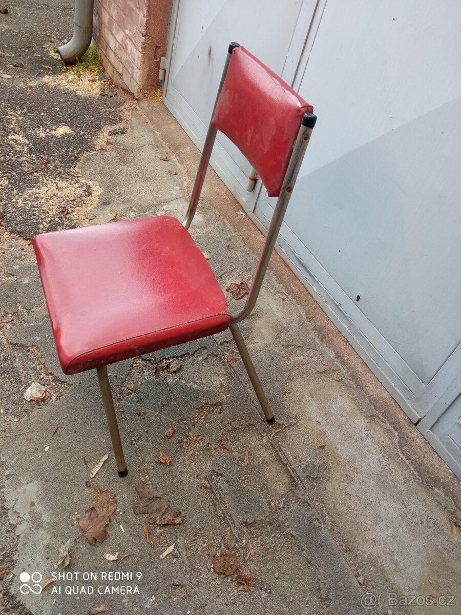 Židle chrom červená - 5