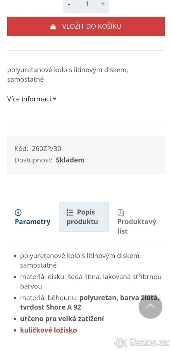 Polyuretanové - Litinová kolečka - 5