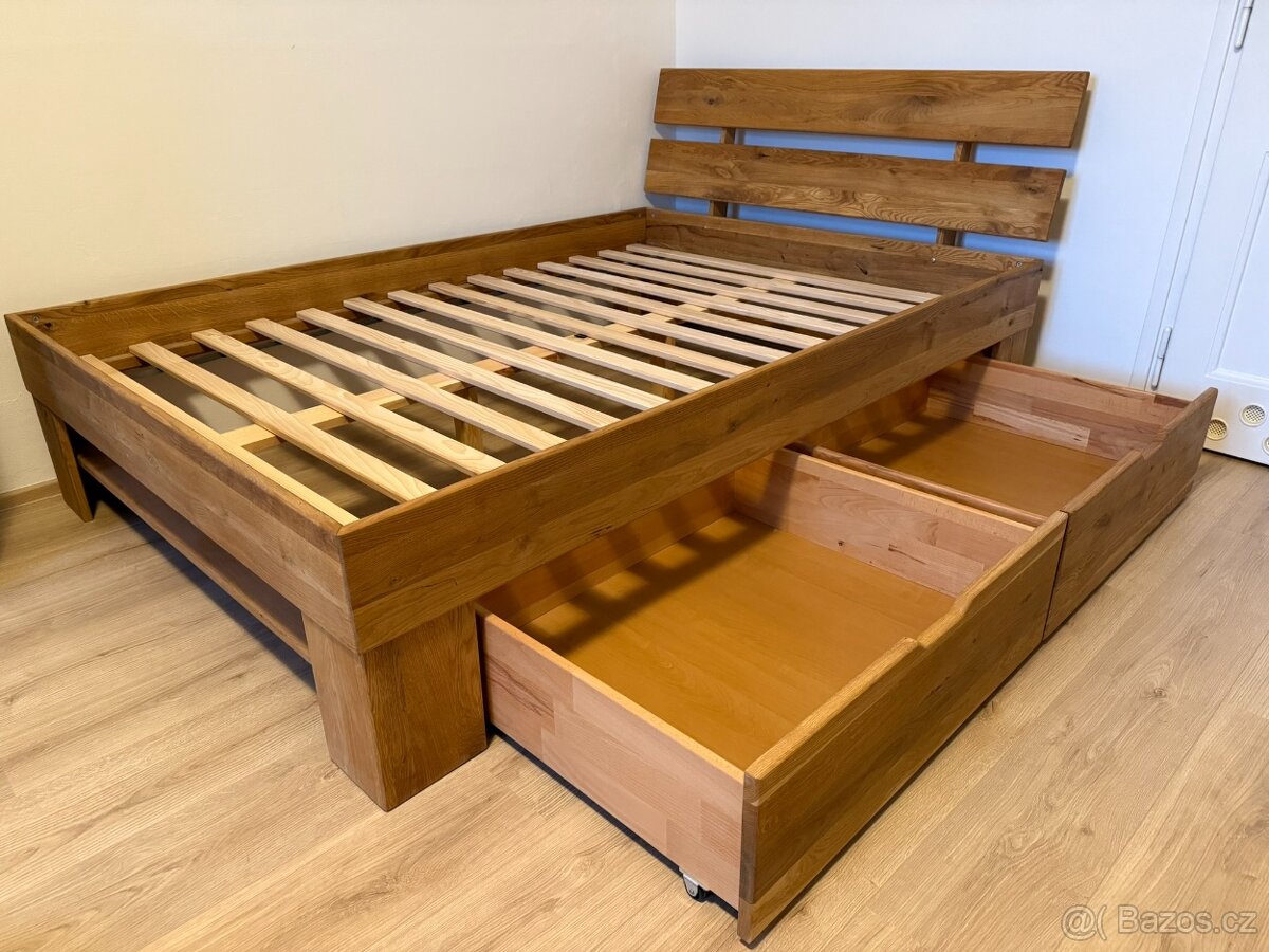 Masivní dubová postel Sofi 140×200 cm - 5