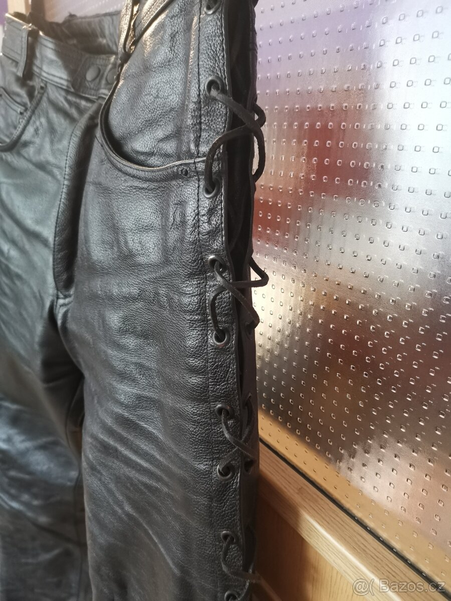 Pánské kožené kalhoty na chopper - 5