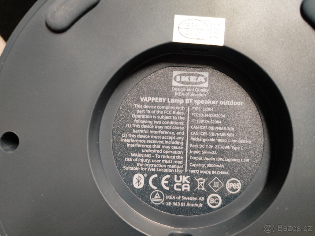 Lampa s bluetooth reproduktorem ikea - 5