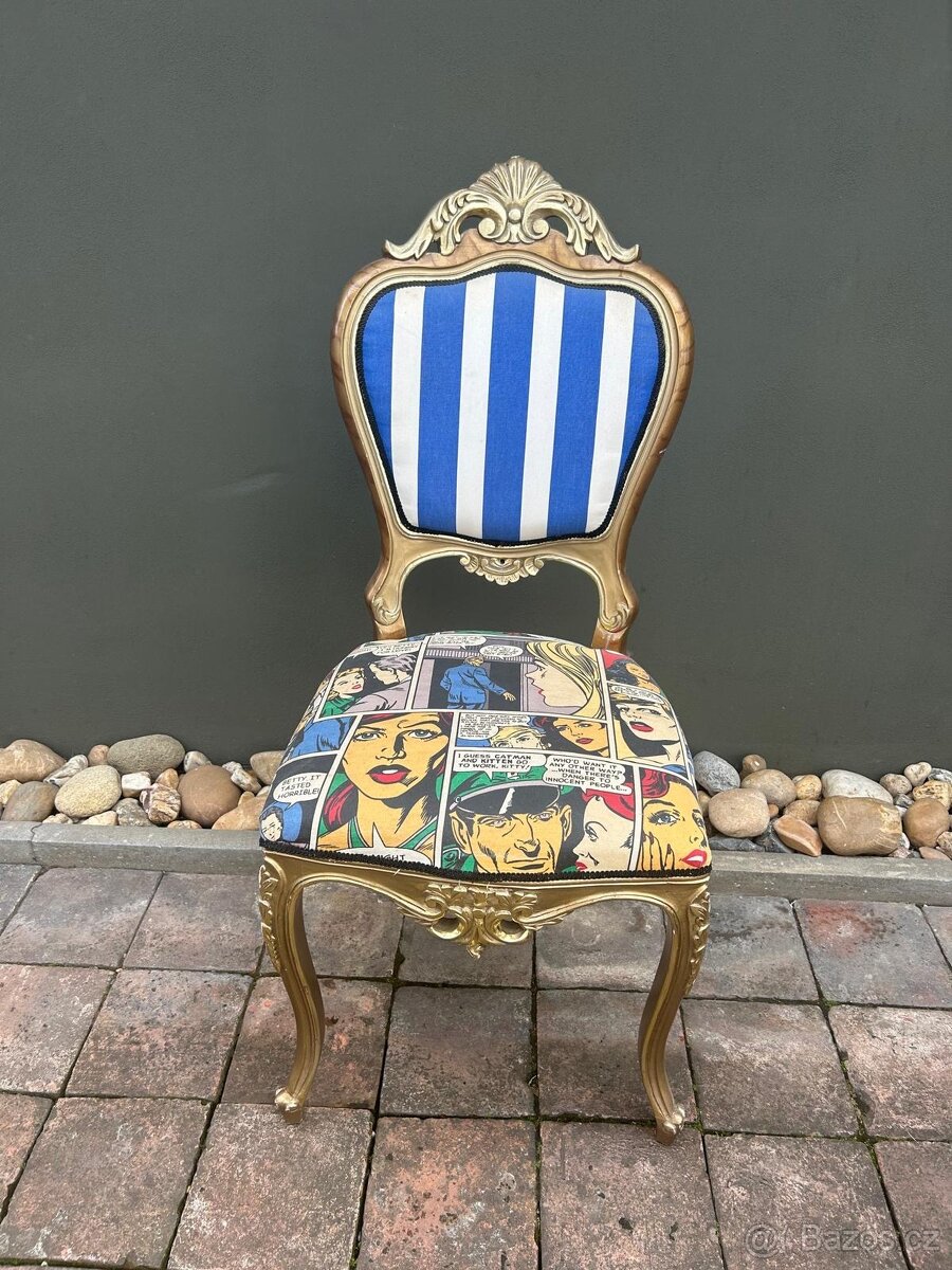 Starožitné barokní židle 6ks. - 5