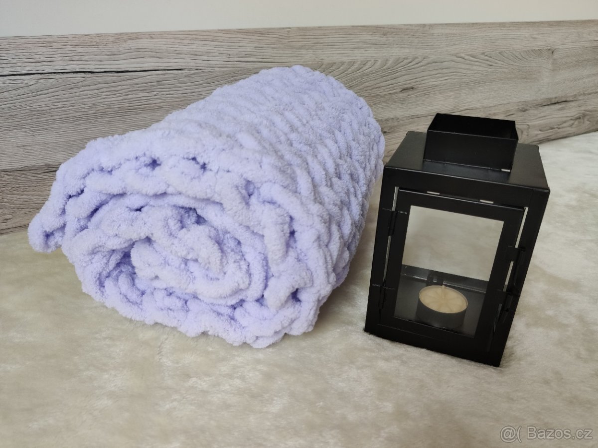 Pletená dětská deka svetlofialová - 5