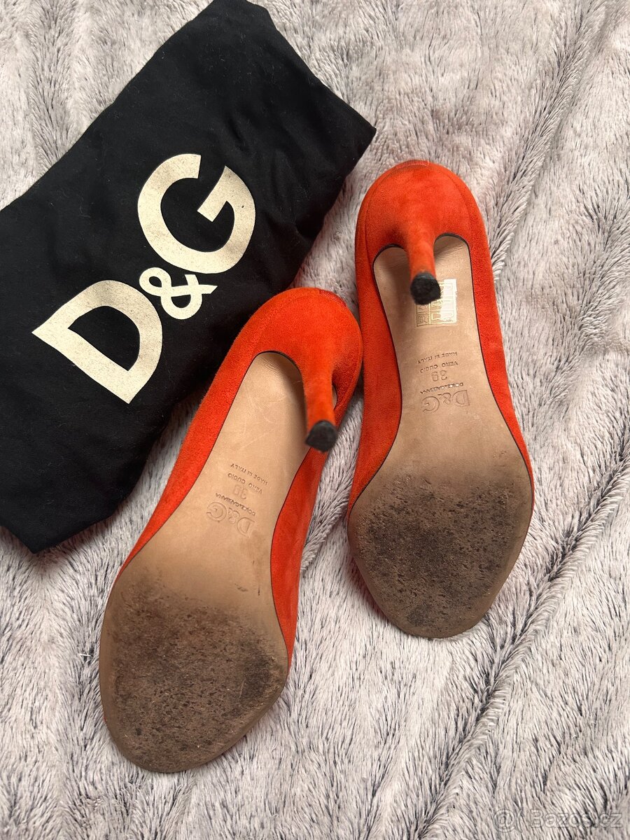 Lodičky Dolce & Gabbana s otevřenou špičkou kožené Sleva - 5