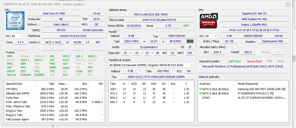 Starší herní PC HALL i5, 8gb, AMD RX 460 - 5
