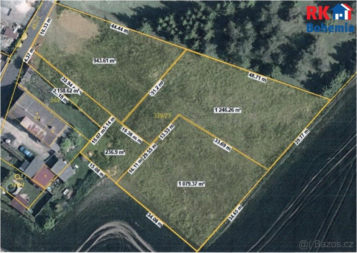 Prodej, stavební pozemek 3719 m2, Plazy - část Valy, Mladá B - 5