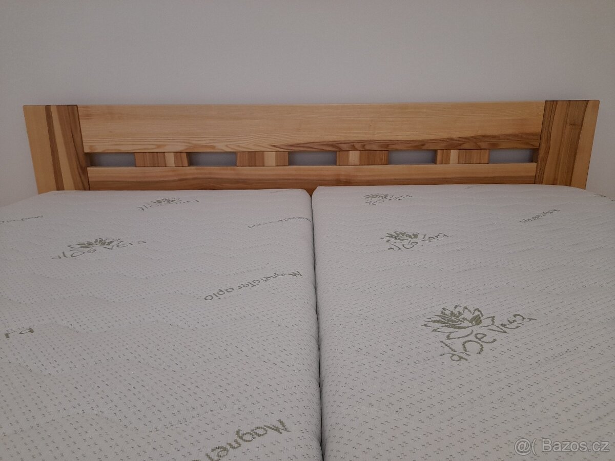 Nová jasanová masivní postel, nosnost 700 kg, Odvezu - 5