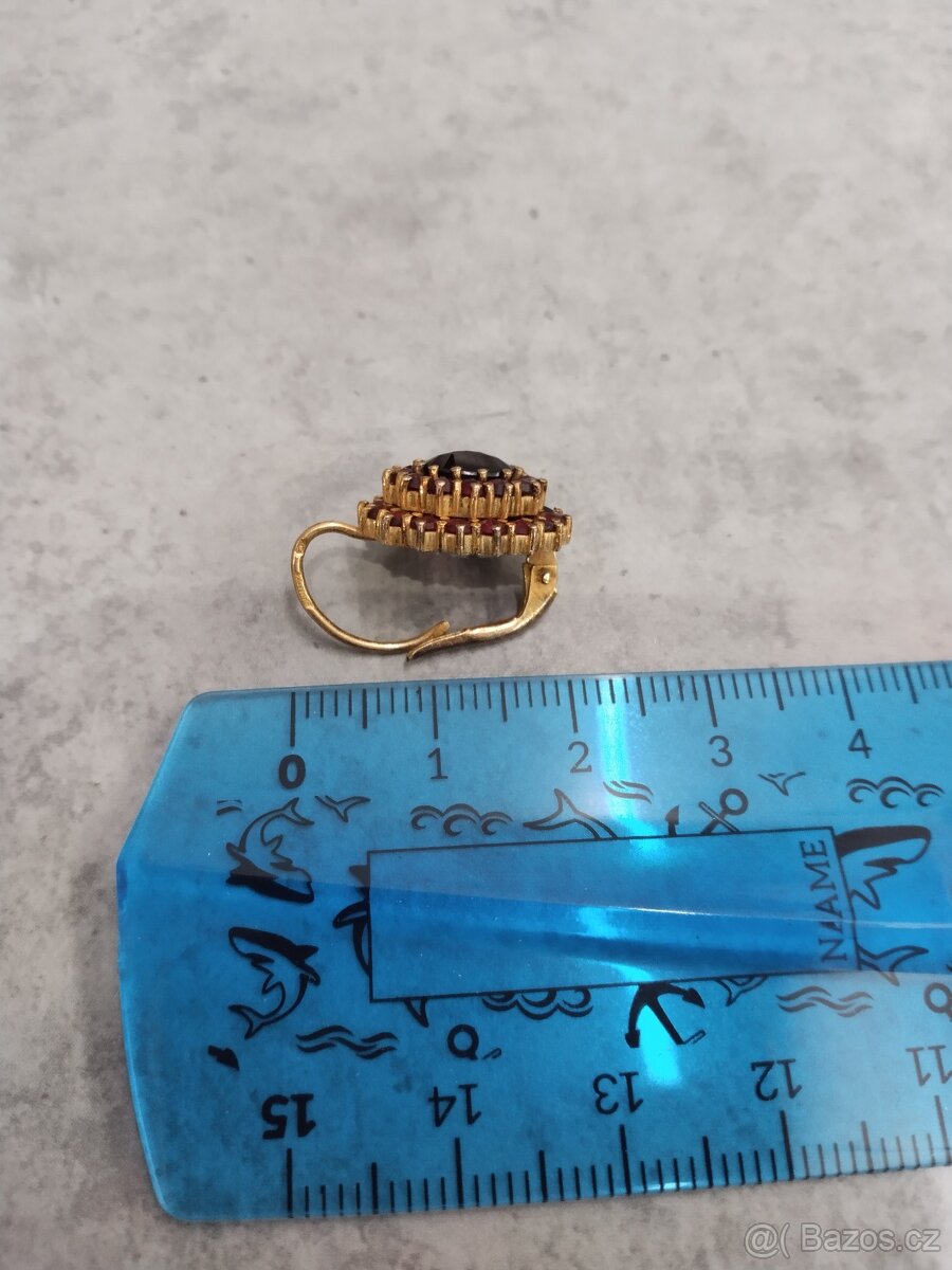 Náušnice český granát - 5