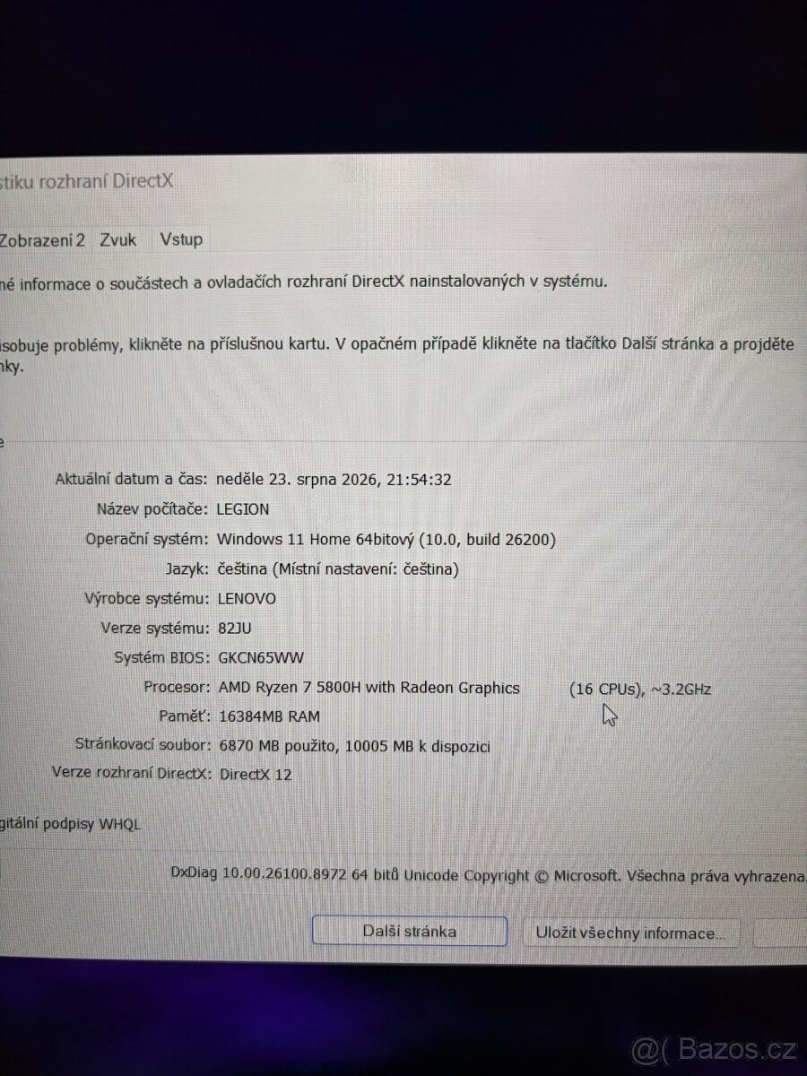 Herní notebook Lenovo Legion - 5