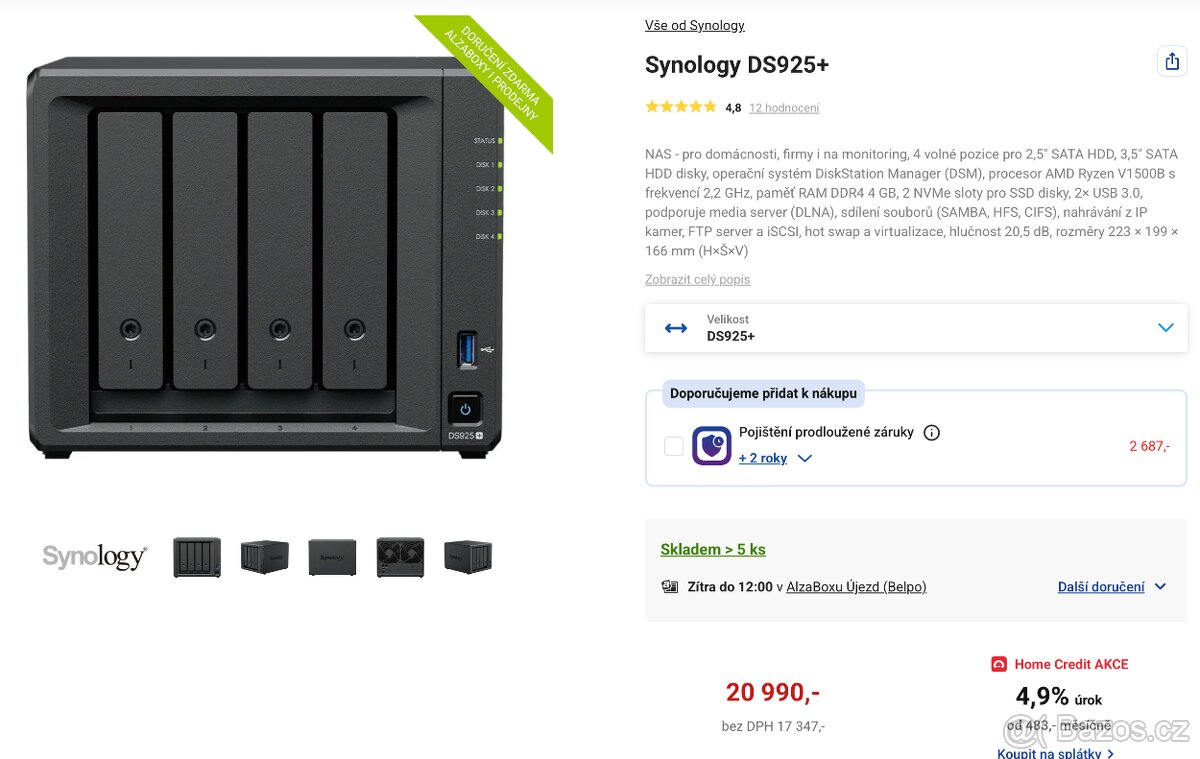 NAS server Synology DS925+ - 5