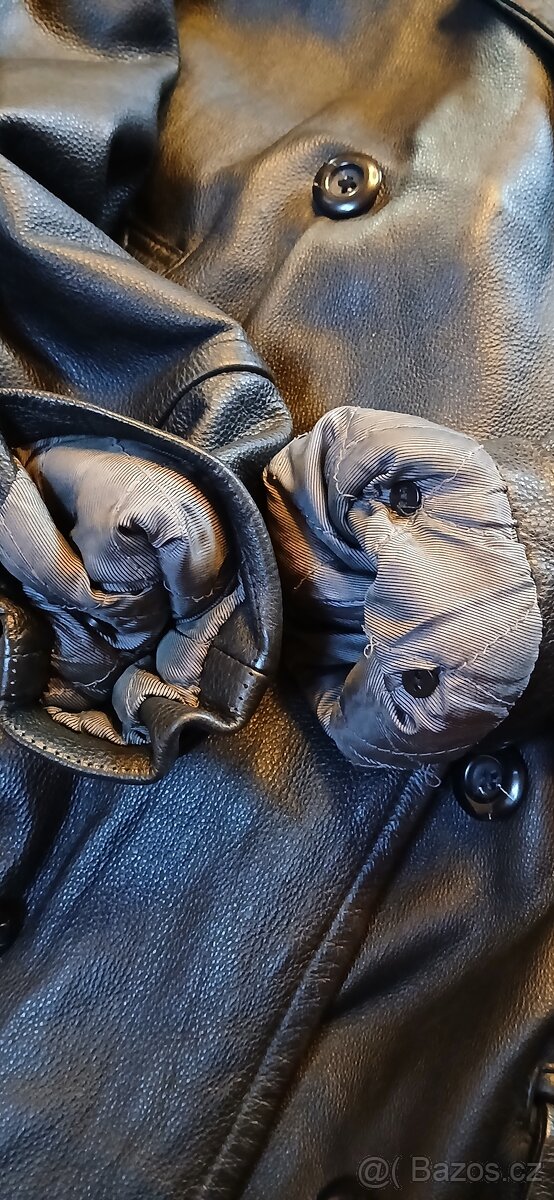 Kožené černé sako - 5