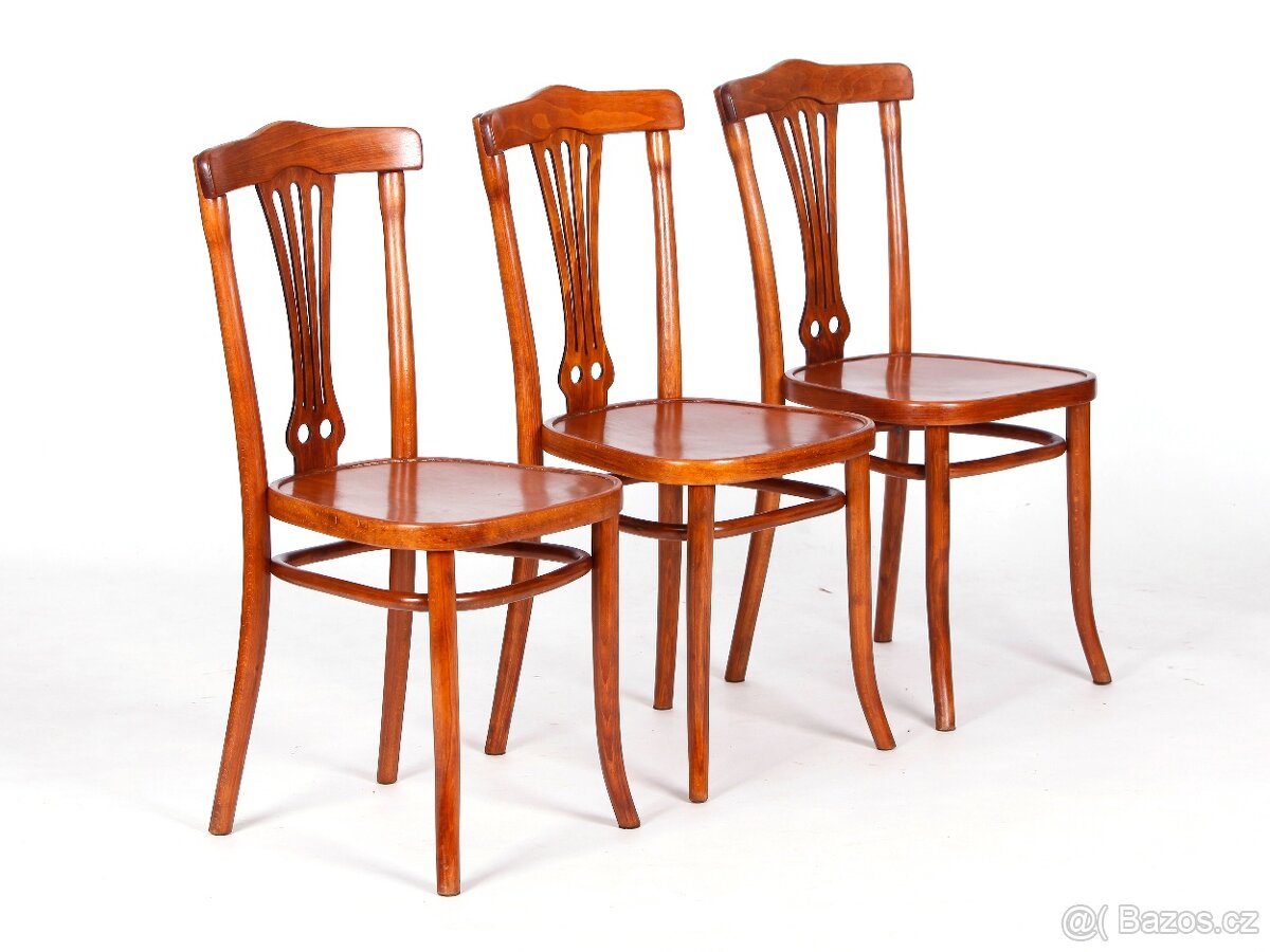 Starožitné židle THONET, 3 kusy. - 5