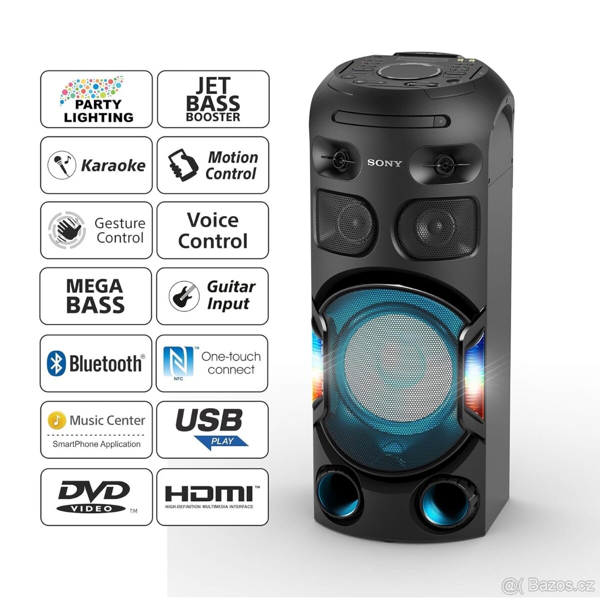 Sony MHC-V42D – výkonná audio věž (450W) s LED efekty - 5