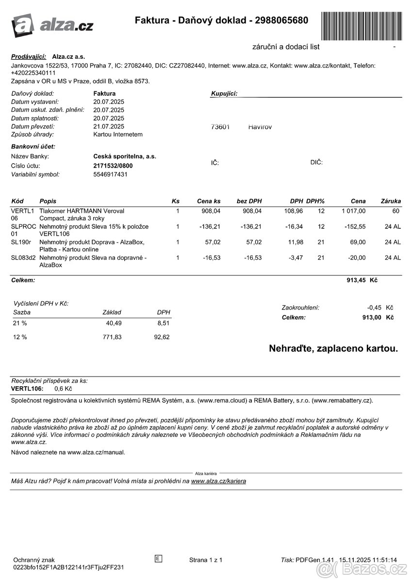 Tlakoměr Hartman Veroval Compact - 5
