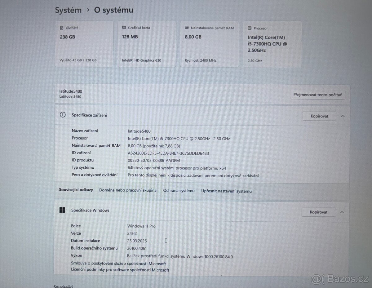 Prodám notebook dell latitude 5480 - 5
