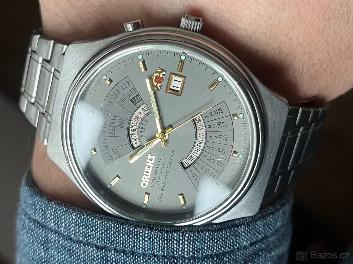 Hodinky Orient / vecny klendar sedy ciselnik - 5