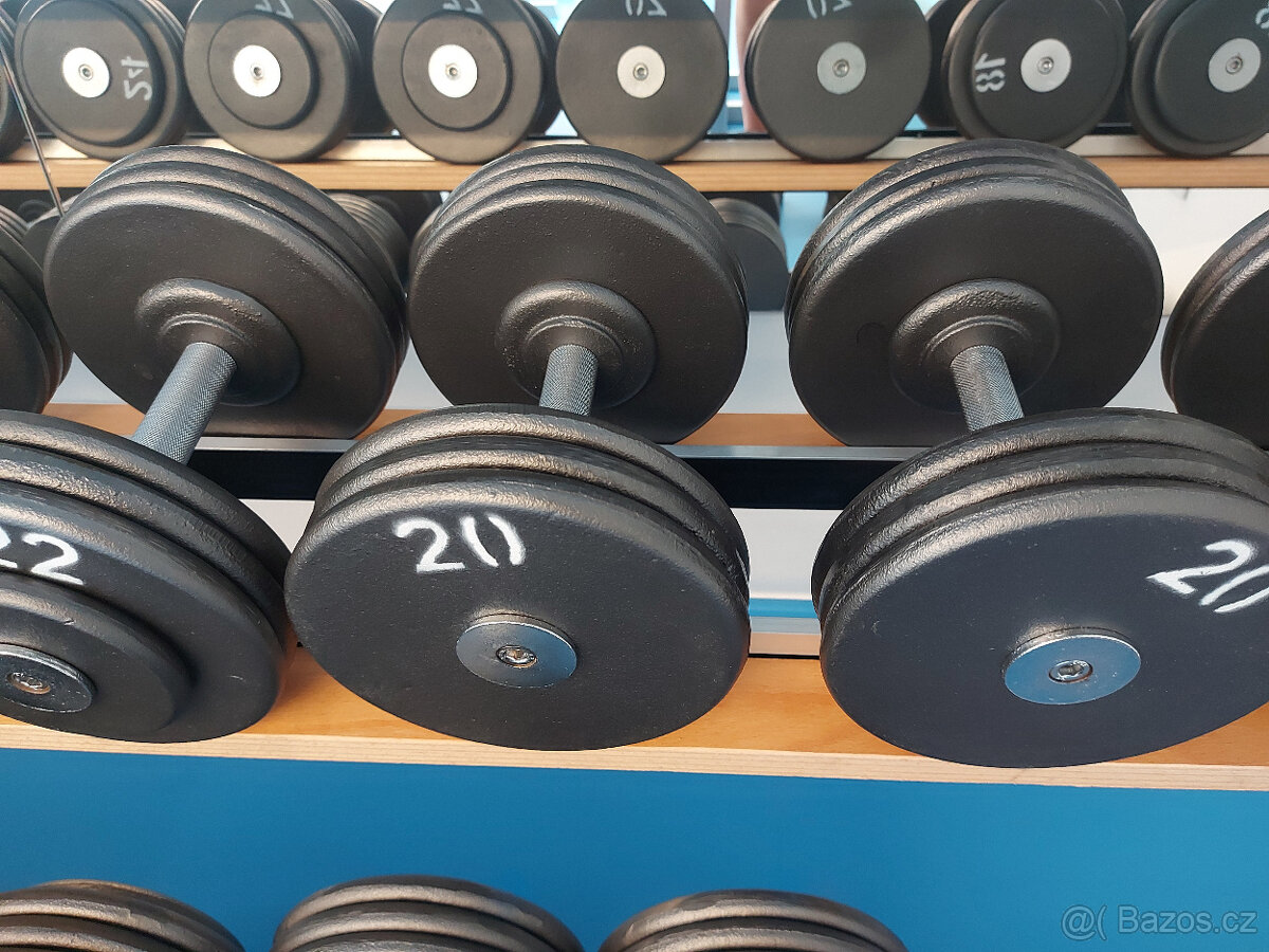 Profi pevné jednoruční činky 2 - 100kg NOVÉ - 5