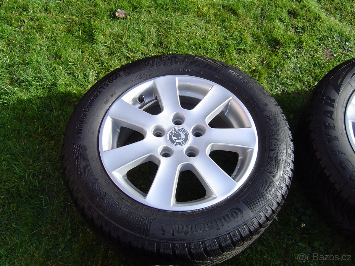 4X ZIMNÍ HLINÍKOVÁ KOLA ŠKODA OCTAVIA II 195/65 R15.. - 5