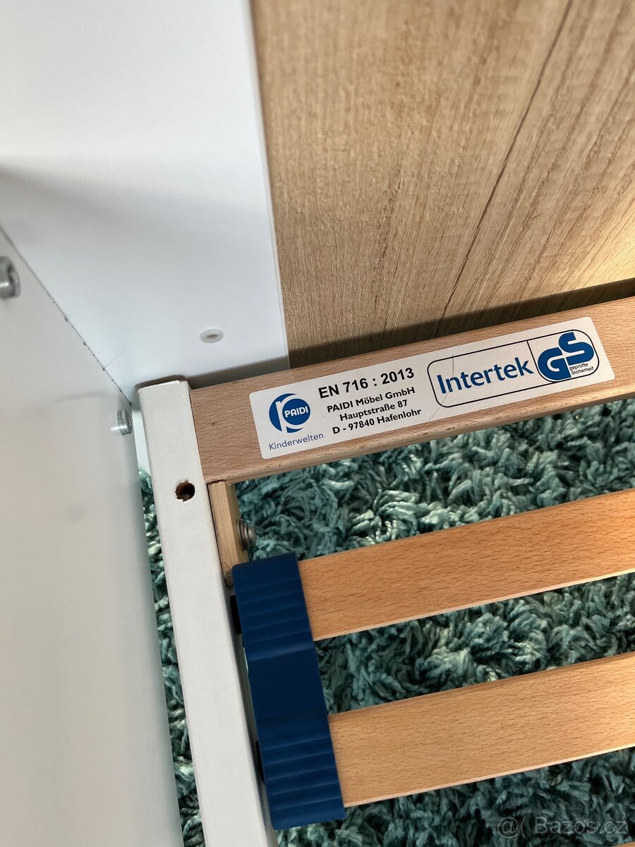 Kvalitní dětská postýlka PAIDI 70×140 cm + matrace,rošt atd. - 5